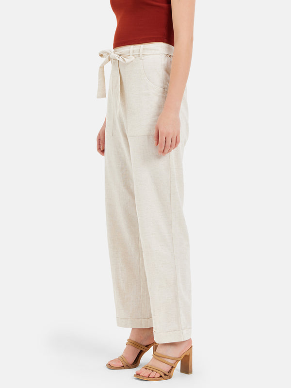 Eva Linen Trousers With Tie-Up
