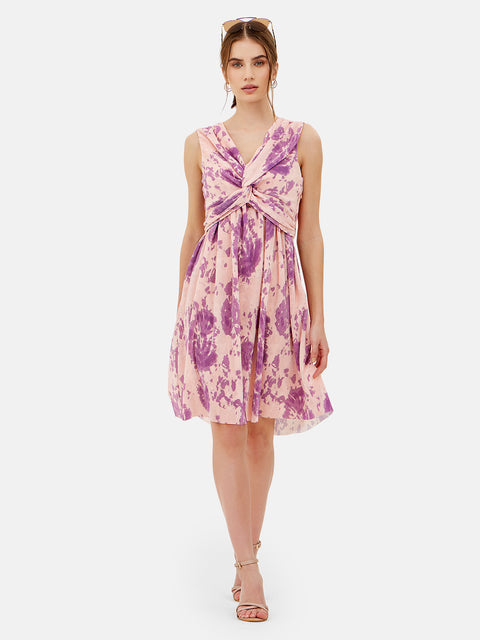 Violet Knotted Mini Dress