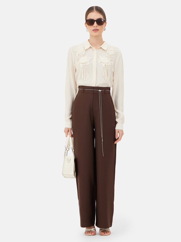 Linda Wide Leg Trousers With Belt