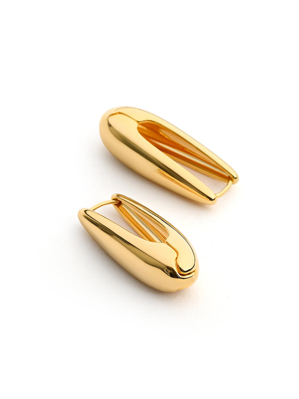 Sleek Teardrop Hoop Earrings
