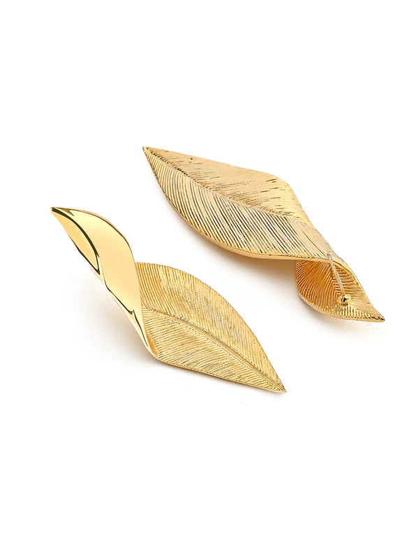Metallic Leaf Drop Earrings