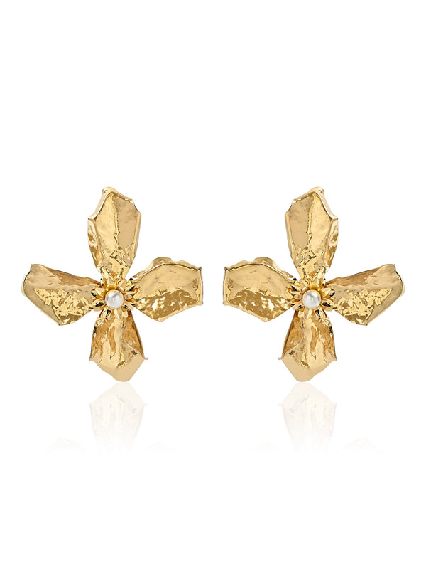 Majestic Metal Blossom Earrings