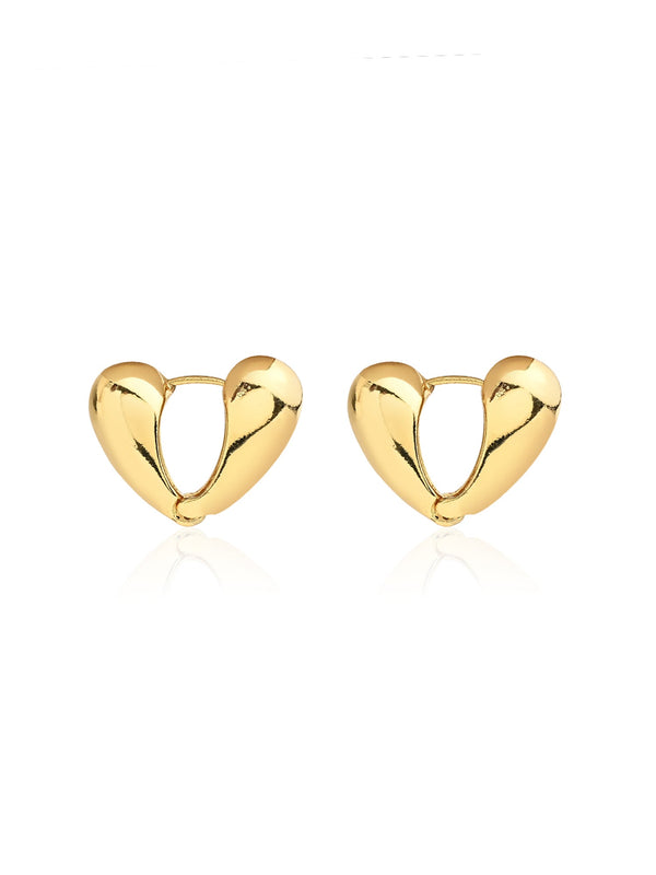 Chic Heart Contour Stud Earrings