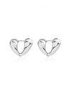 Chic Heart Contour Stud Earrings