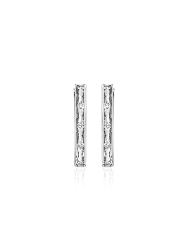 Rectangular Embellished Mini Hoops