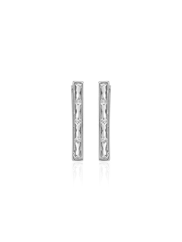Rectangular Embellished Mini Hoops