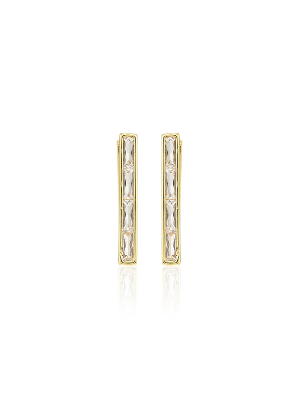 Rectangular Embellished Mini Hoops