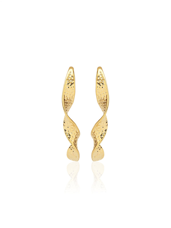 Elegant Twisted Metal Drop Earrings