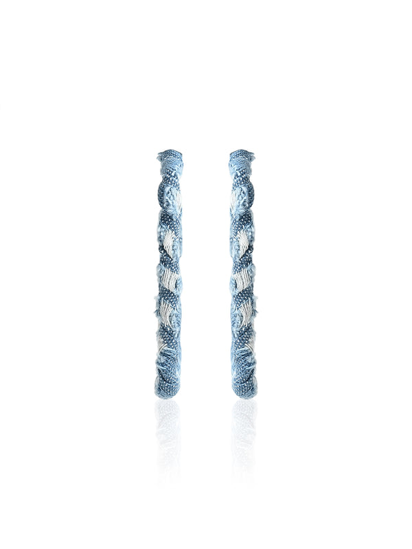 Chic Denim Square Hoops