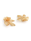 Oversized Floral Metallic Statement Earrings