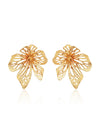 Oversized Floral Metallic Statement Earrings