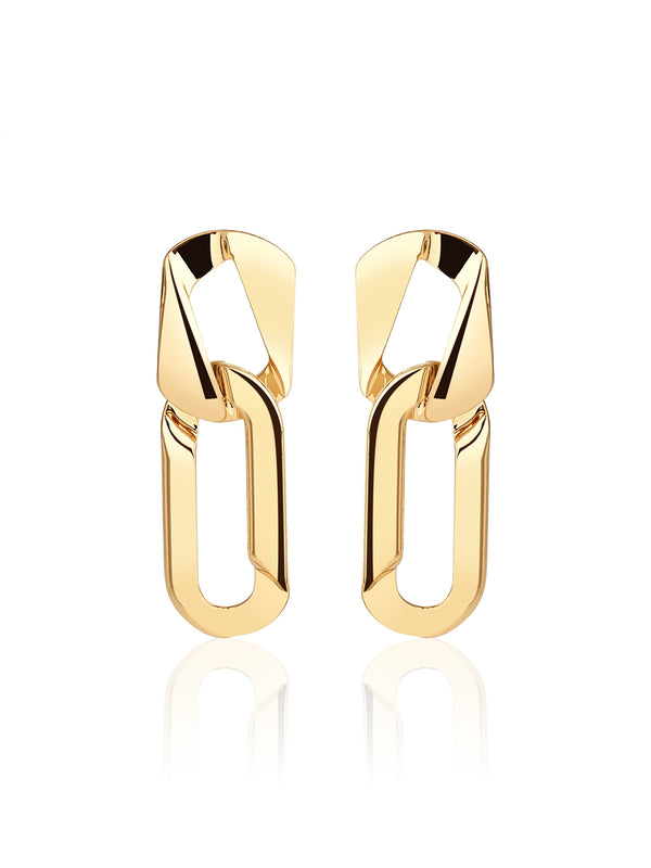 Dazzling Double Loop Drop Earrings