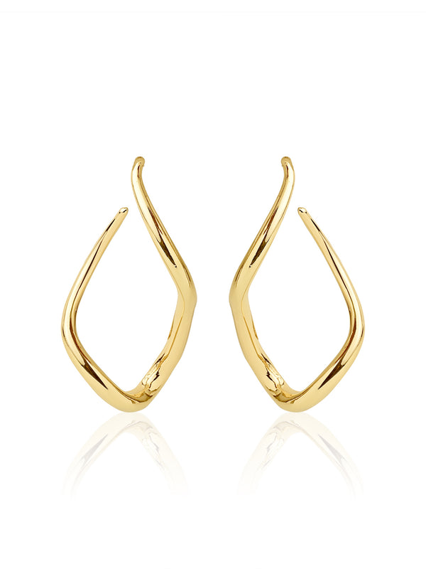 Sculptural Wave Wire Earrings