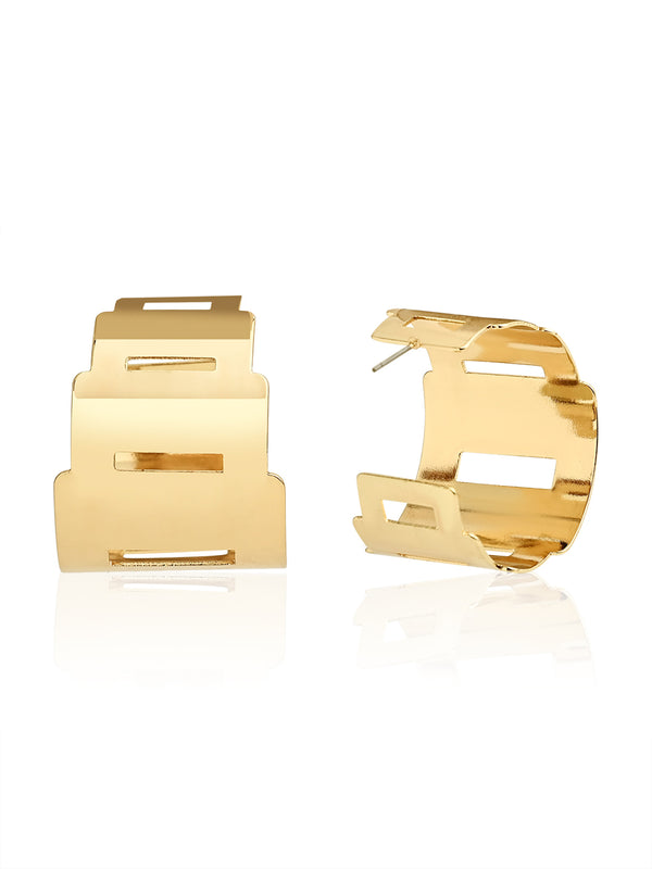 Chic Wide Cut Hoop Earrings