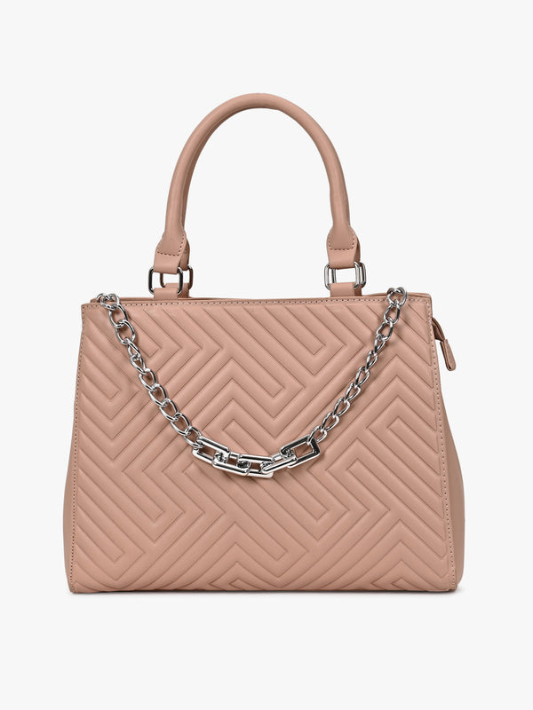 Solid Quilted Handbag