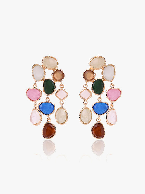 Colorful Gem Dangle Earrings