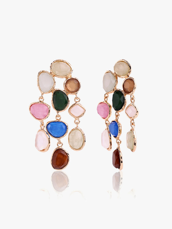 Colorful Gem Dangle Earrings