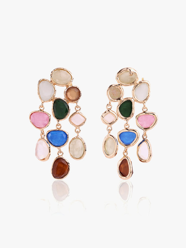 Colorful Gem Dangle Earrings