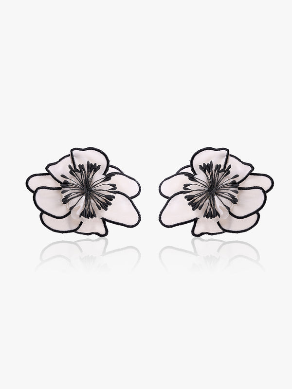 Embroidered Blossom Stud Earrings