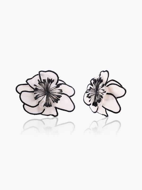 Embroidered Blossom Stud Earrings