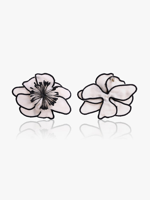 Embroidered Blossom Stud Earrings