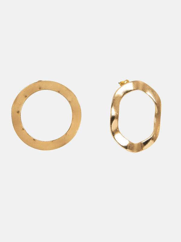Gold Round Earrings