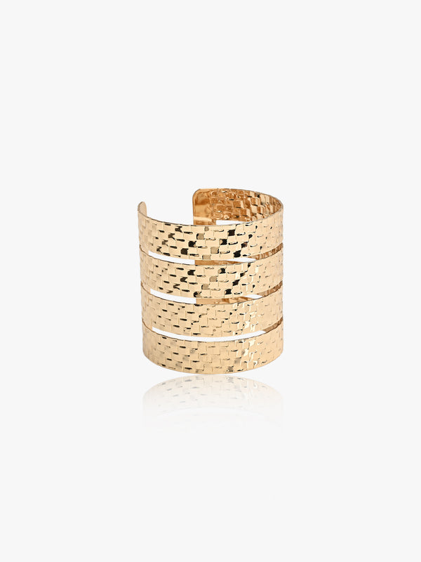 Glamorous Bold Textured Bangle Bracelet