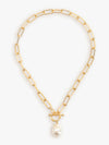 Chic White Pearl Drop Necklace
