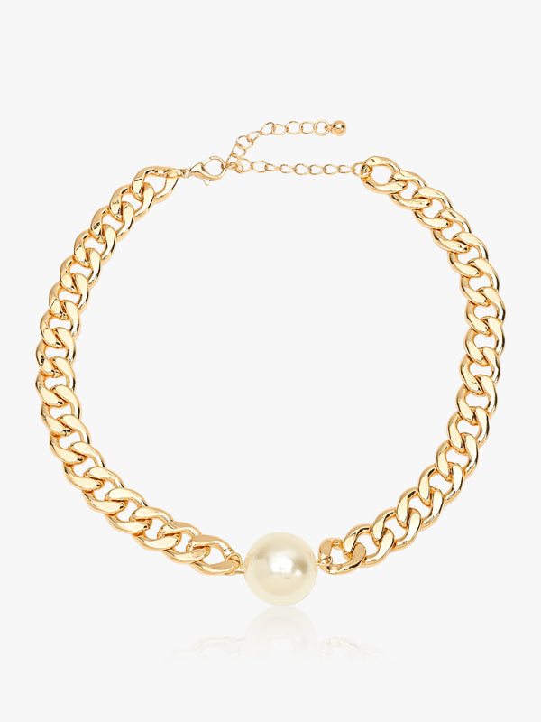 Statement White Pearl Necklace