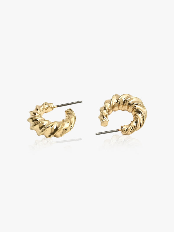 Set of 12 Gold Hoop and Stud Earrings