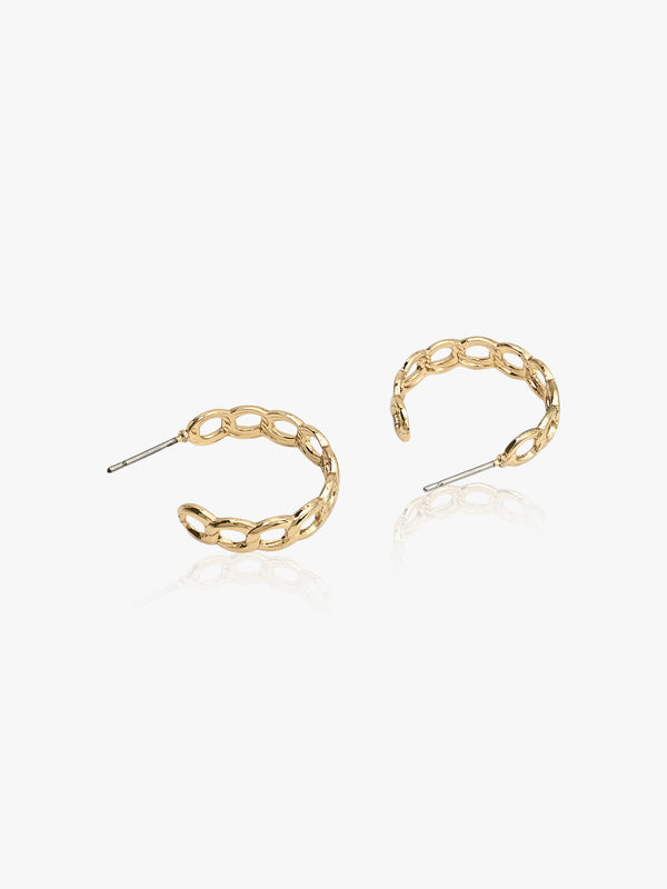 Set of 12 Gold Hoop and Stud Earrings