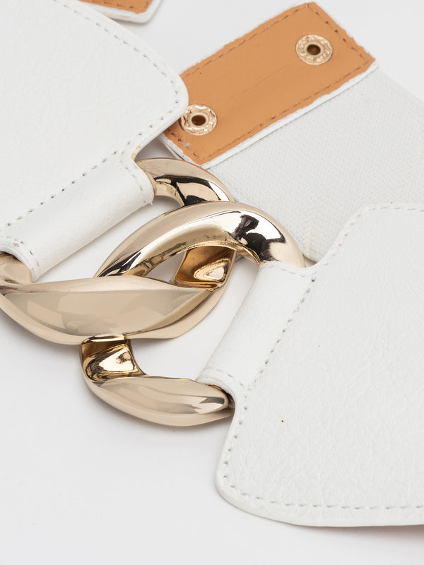 Elastic Strap Circular Concho Belt