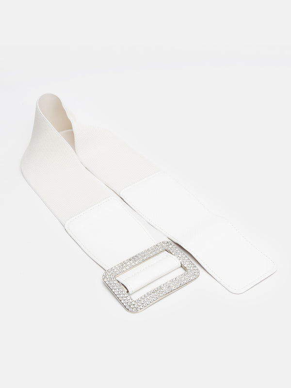 Broad Embellished Stretch Belt