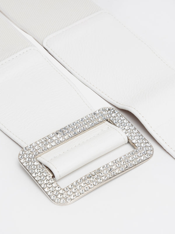 Broad Embellished Stretch Belt