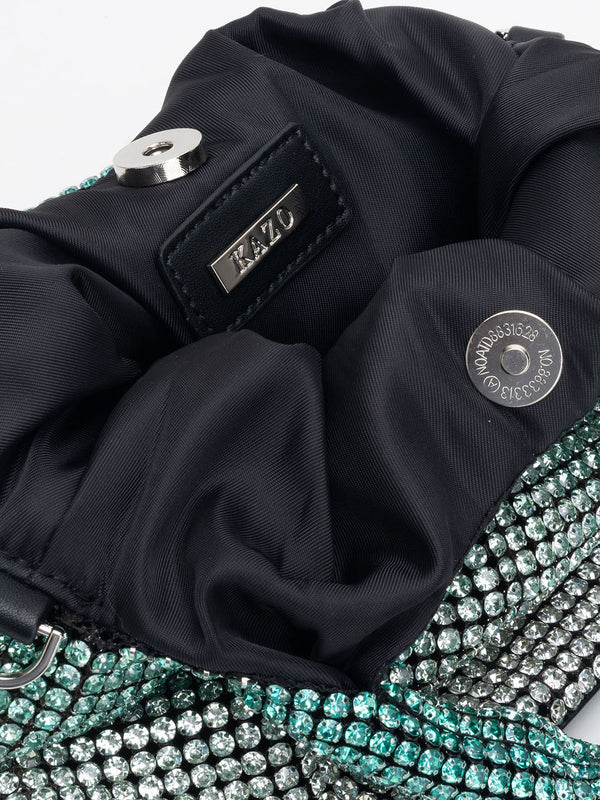 Rhinestone Evening Designer Bucket Bag