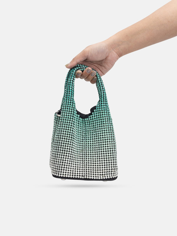 Rhinestone Evening Designer Bucket Bag