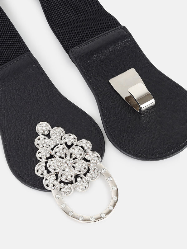 Embelised Flowery Buckle Belt