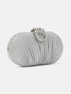 Pleated Sparkle Fabric Clutch