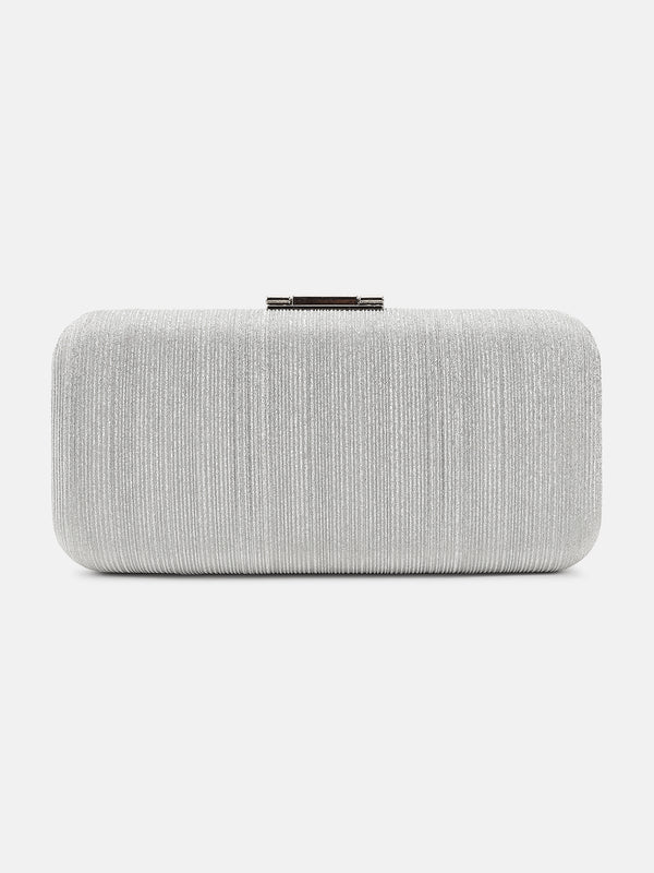 Twinkle Fabric Clutch With Studded A Metal Lock