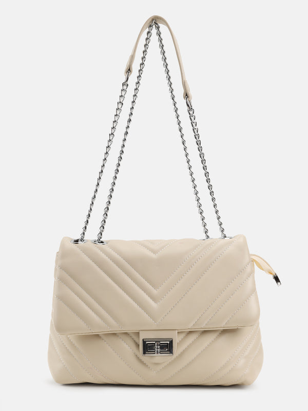 Shoulder Bag With Unique Quilted Exterior