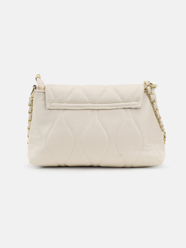 Unique Quilting Handbag With Grace Of Gold Finish