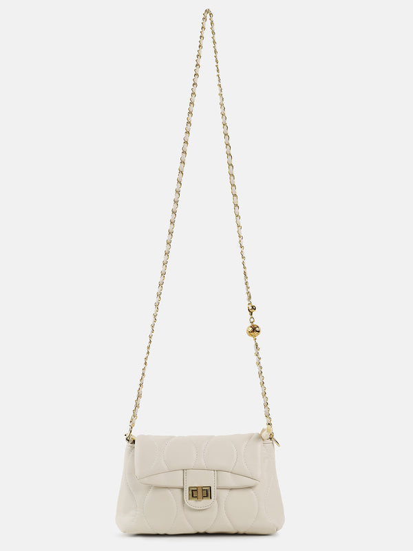 Unique Quilting Handbag With Grace Of Gold Finish