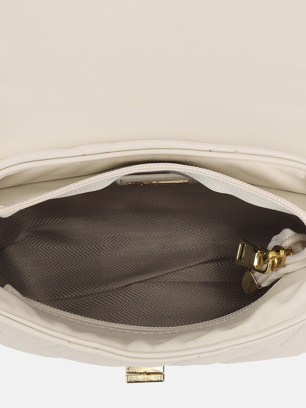 Unique Quilting Handbag With Grace Of Gold Finish