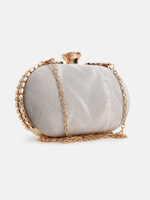 Party Clutch With Studded Metal Frame