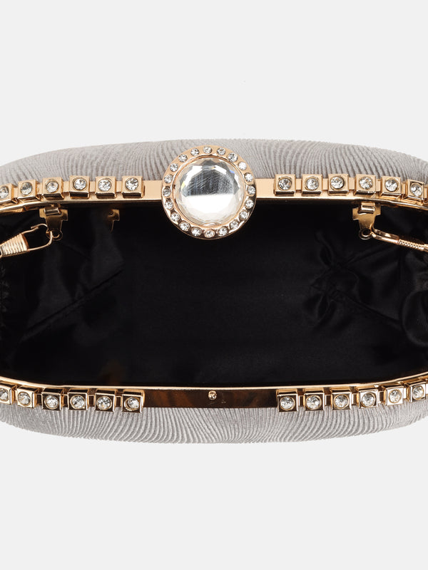 Party Clutch With Studded Metal Frame