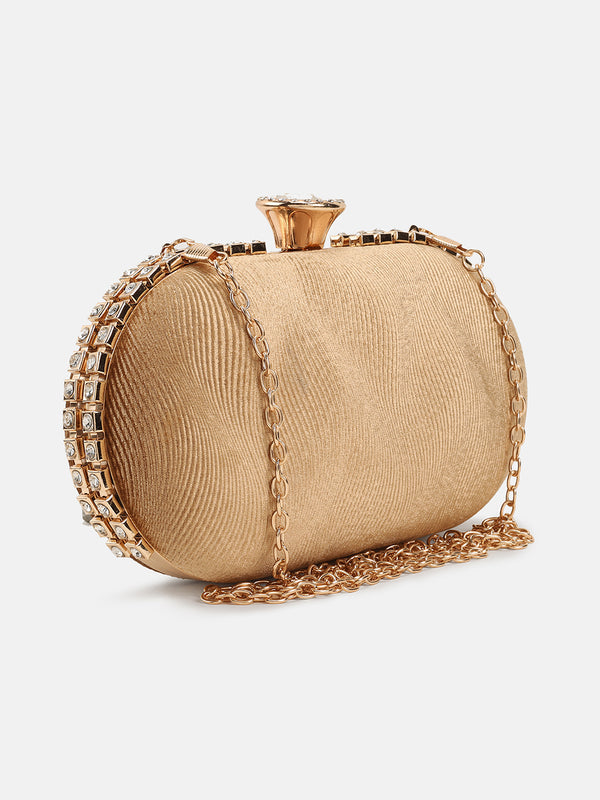 Party Clutch With Studded Metal Frame