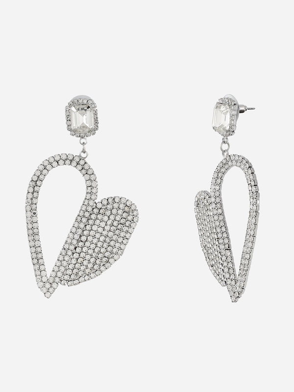 Dazzling Heart Drop Earring