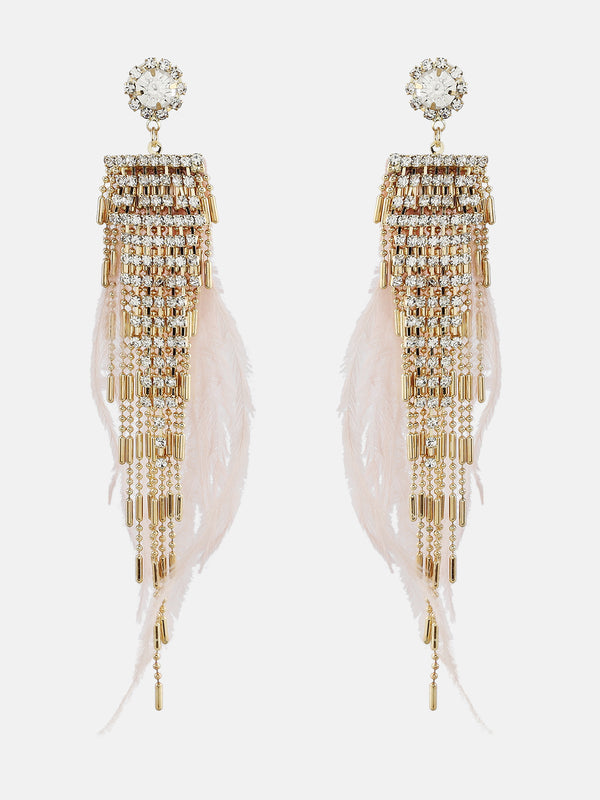 Rhinestones Feather Drops
