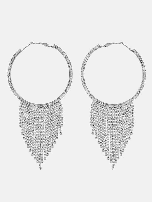 Rhinestone Fringes Hoops