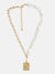 White Pearl Metal Chain With Pendant